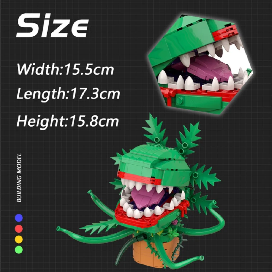 Modèle de fleur mangeant humaine 308 pièces, blocs de construction MOC créatifs populaires, un excellent choix de cadeau pour les amateurs