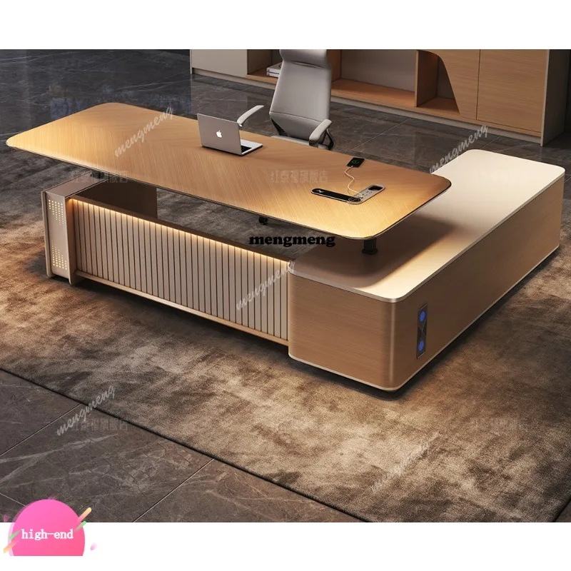 

r134 High-end intelligent electric lift boss table simple modern leadership luxury class desk president desk