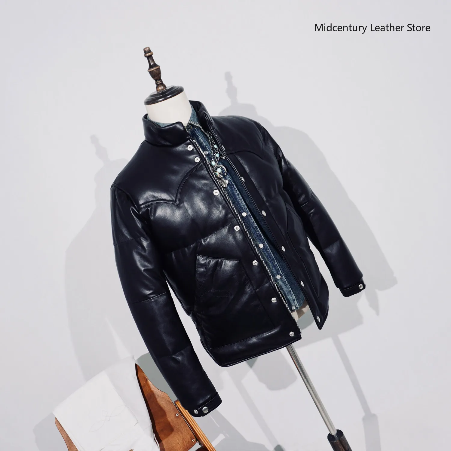 New Zealand sheepskin fluffy cold-proof super thick down jacket