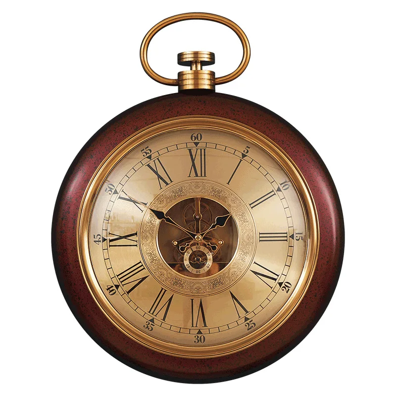 

Classical pocket watch wall clock personalized retro wall watch American antique nostalgia skip seconds
