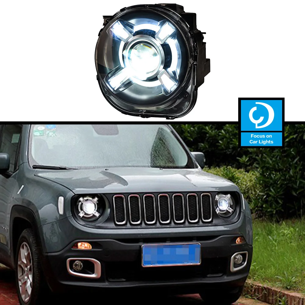 Faro anteriore per auto per Jeep Renegade 2015-2018 lampada frontale a LED Styling lente indicatori di direzione dinamici assemblaggio di accessori automobilistici