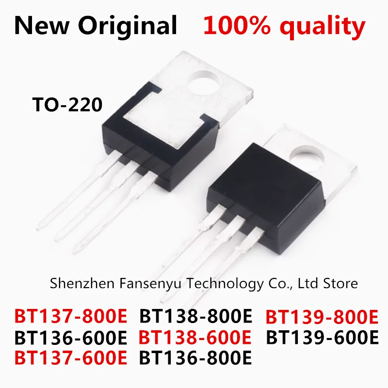 

10Pcs New BT136-600B BT137 BT138 BT139 BT136 BT139 BT138 BT136 800E BT137 600E TO-220 IC In Chipset
