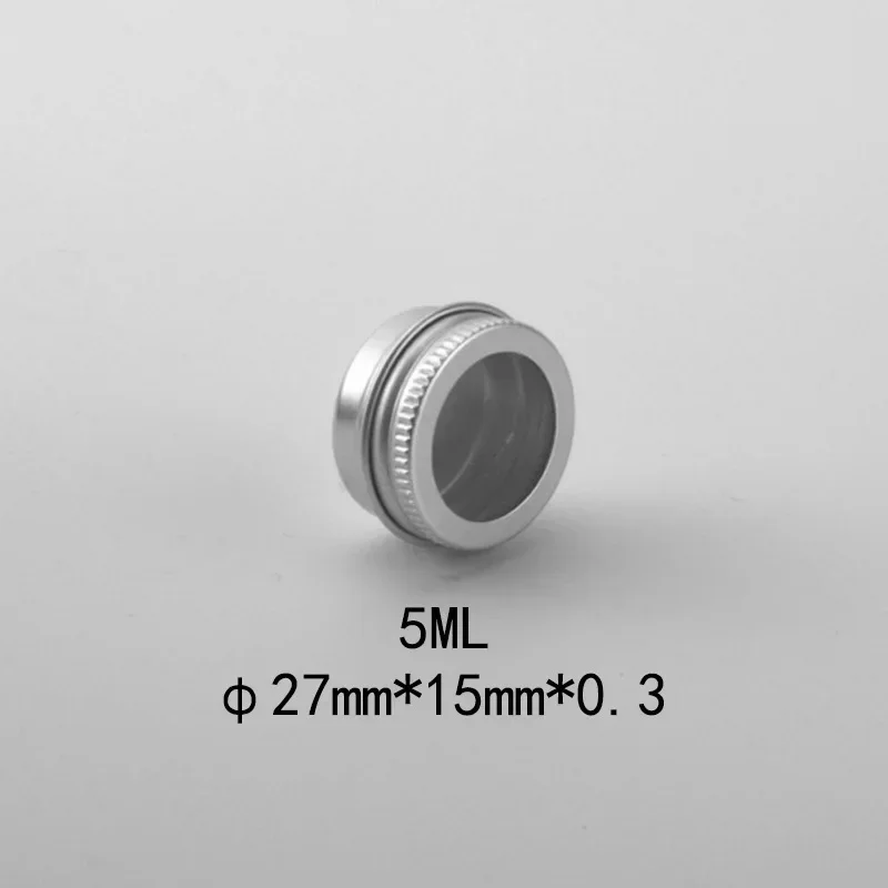 10-100pcs 5g Mini Empty Aluminum Tin Jars With Window Cosmetic Container Cream Box Nail Art Lip Balm Gloss Packaging Candle Jars