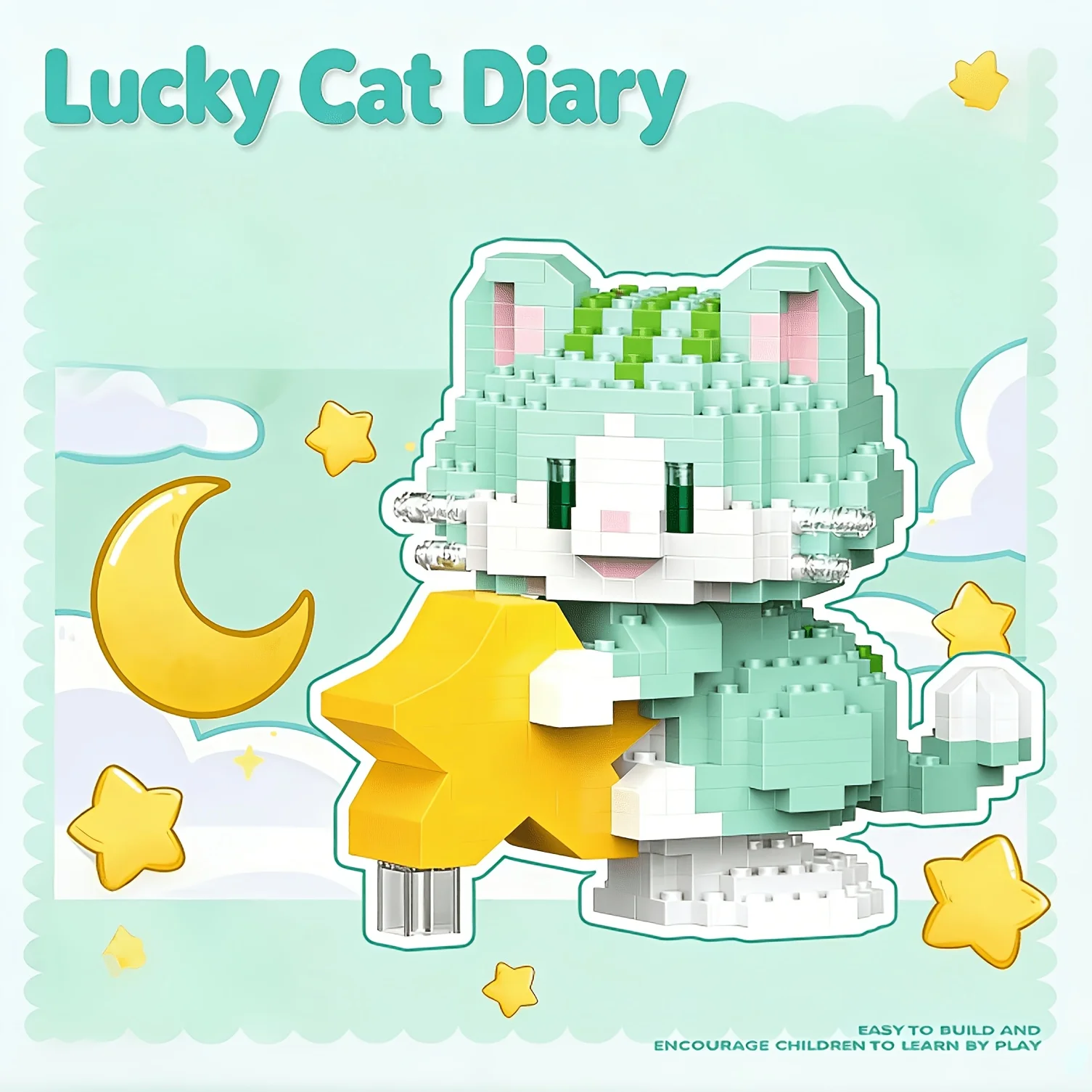 Cute and Exquisite Cat Building Block Models, Durable and Attractive, Cultivate Children's Hobbies and Hands-On Skills, Can Be Used for Holiday Displays, Family Activities, and Are Suitable for Sharing, Entertainment, and Educational Games, with Bright Colors and Creative Designs Suitable as a Gift for New Year, Birthdays, Halloween, Christmas, and Thanksgiving.