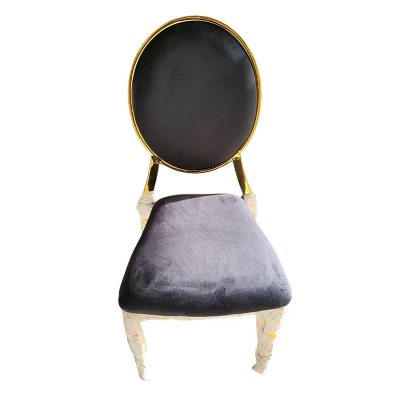 Wedding hall banquet hall nano gold silver sun chair light luxury hotel chair soft bag flannel crystal hall round back chair