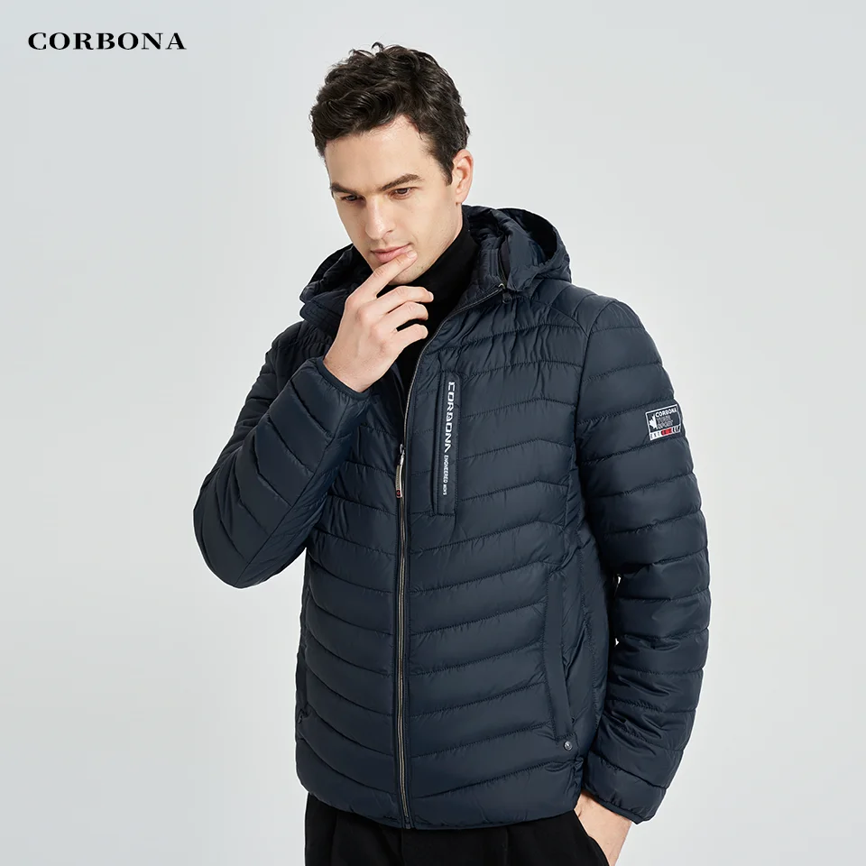 Corbona Autumn Man\'s Winter Jacket Business Casual Lightweight Selected Cotton Outwear Sports Coat Oversize Male Clothing Homme