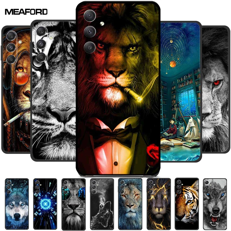 For Samsung A35 5G Case Wolf Lion Soft Silicone TPU Shockproof Back Cover For Samsung Galaxy A35 Phone Case Etui A 35 Etui 2023