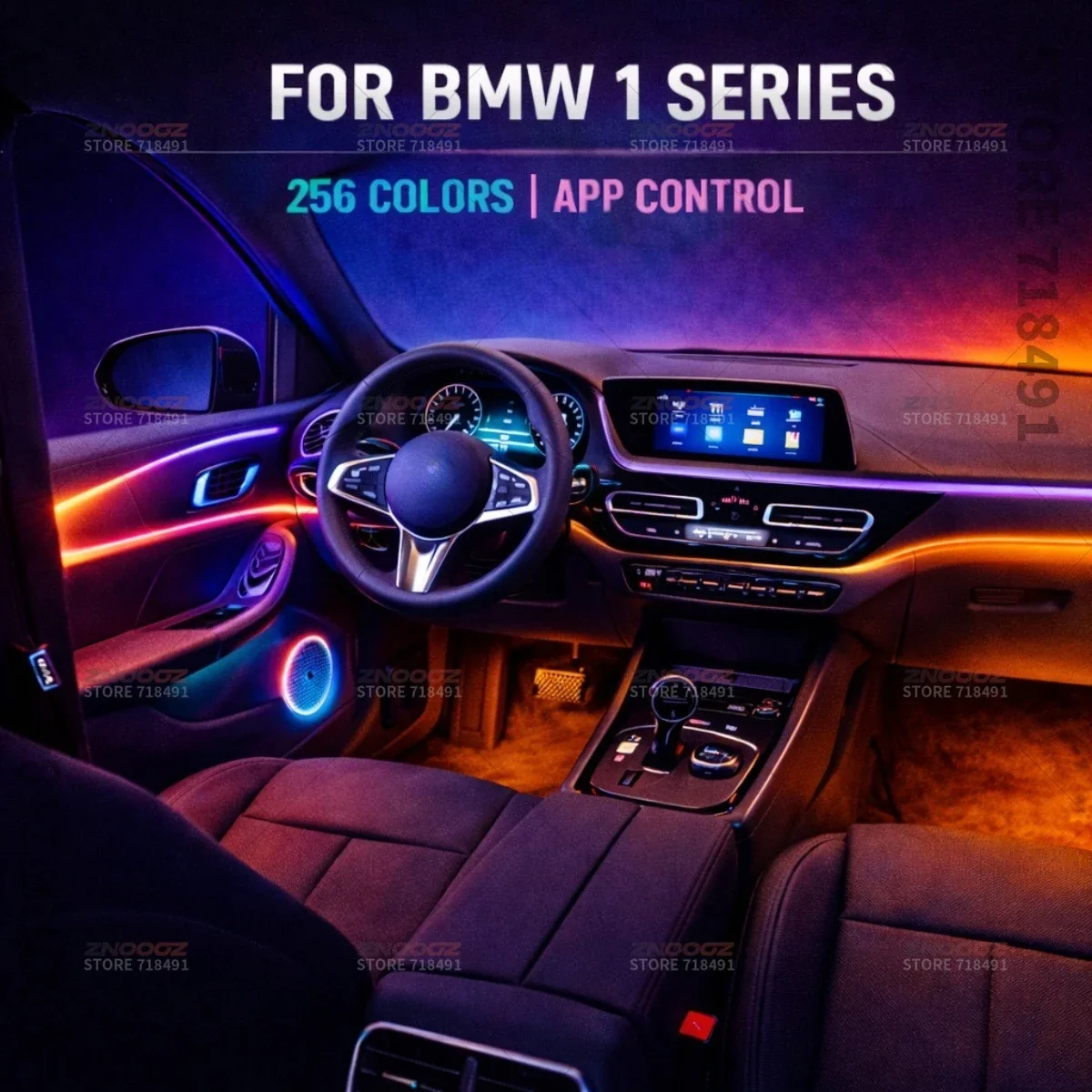 For BMW 1 Series 22in1 RGB Car Interior Acrylic Car Ambient Lights RGB Hidden Acrylic Strip Decoration Atmosphere Accessories
