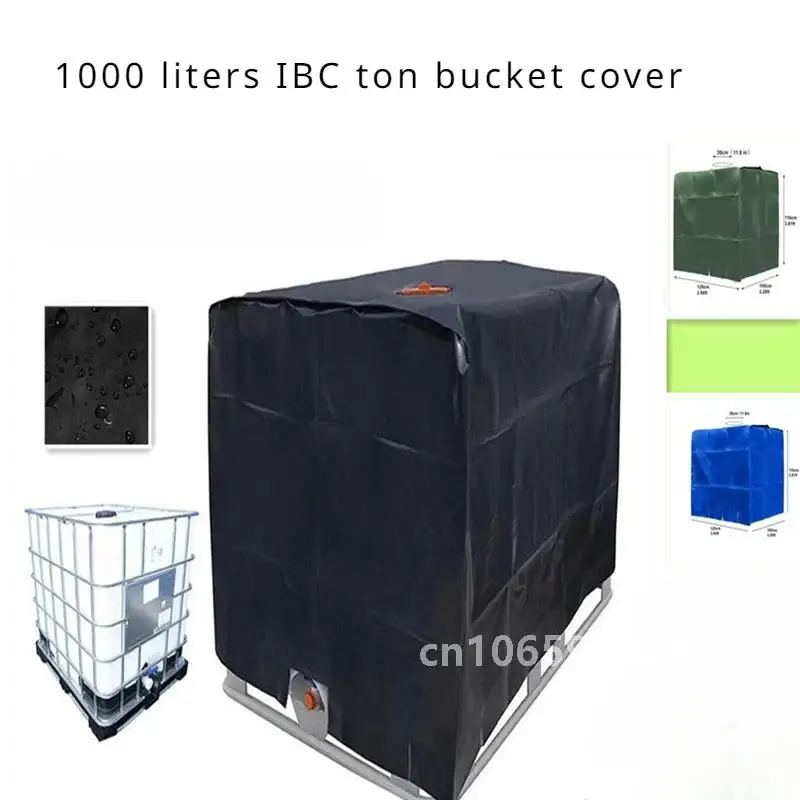 Cubierta de cubo IBC Ton para exteriores, cubierta de tanque de agua de 1000L, aislamiento térmico, cubierta protectora de cubo impermeable y a prueba de polvo de fábrica