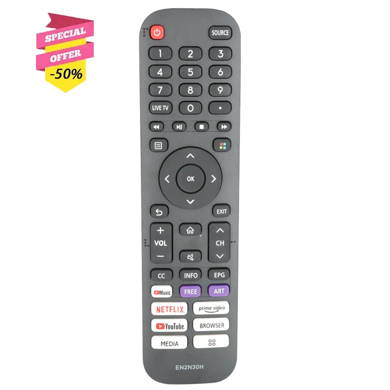 

EN2N30H Remote Control For Hisense 4K UHD LED Smart TV 43H6G 50H6G 55H6G 65H6G 43V6G 50V6G 55V6G 65V6G 43A60H 50A60H 55A60H