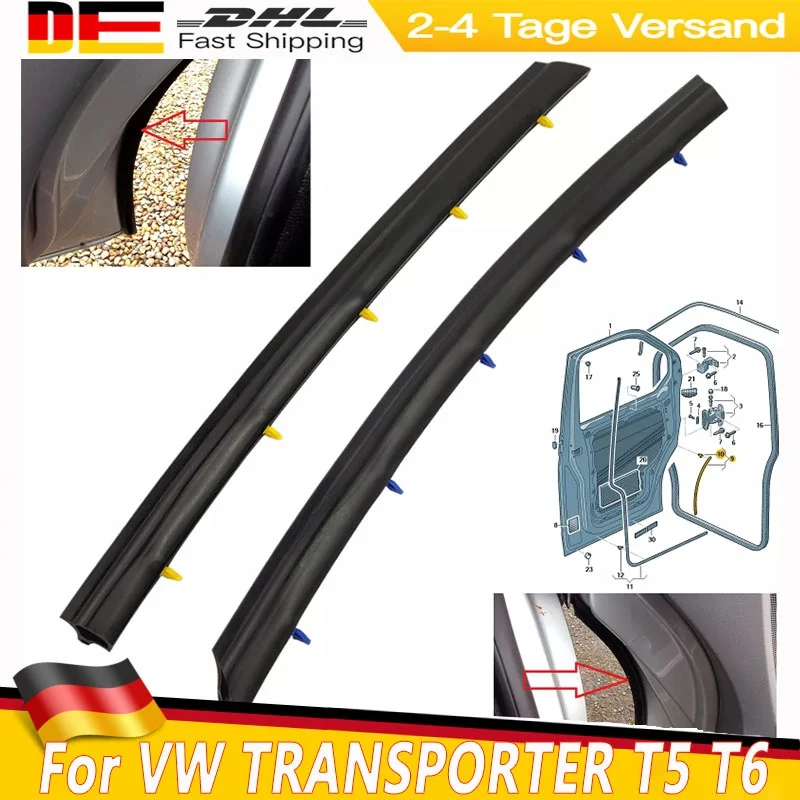 2 SZTUK Uszczelka gumowa przednich drzwi do VW Transporter T5 T5.1 T6 Uszczelka gumowa przednia lewa i prawa uszczelka samochodowa