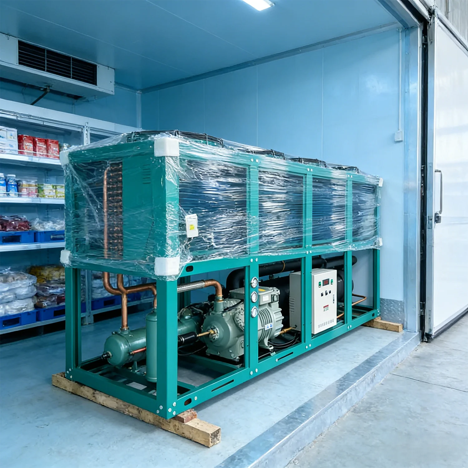 50HP Semi Hermetic Cold Storage Condensing Unit Freezer System Evaporative air Cooling Refrigeration Part Condenser Unit