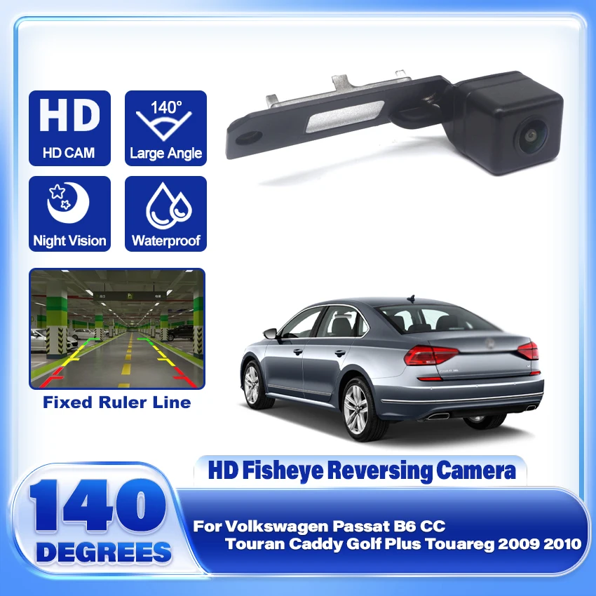 

Fisheye HD CCD Night Vision Rear View Camera For Volkswagen For VW Passat B6 CC Touran Caddy Golf Plus Touareg 2009 2010 Car