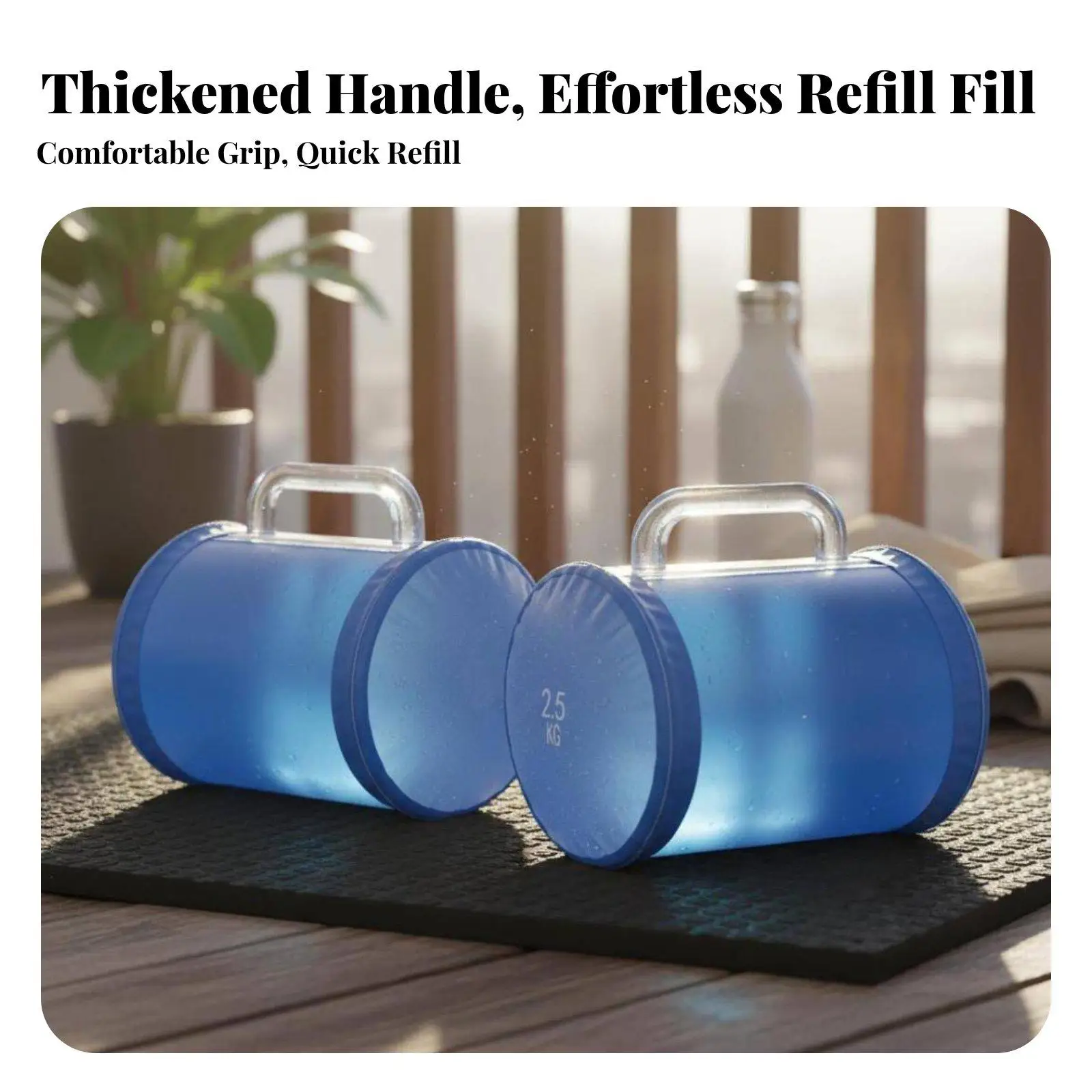 2 Pieces Water Fillable Dumbbells Easy to Store Water Filled Dumbbell Set Floor Adjustable Weight Dumbbells for Men, Home Gym,