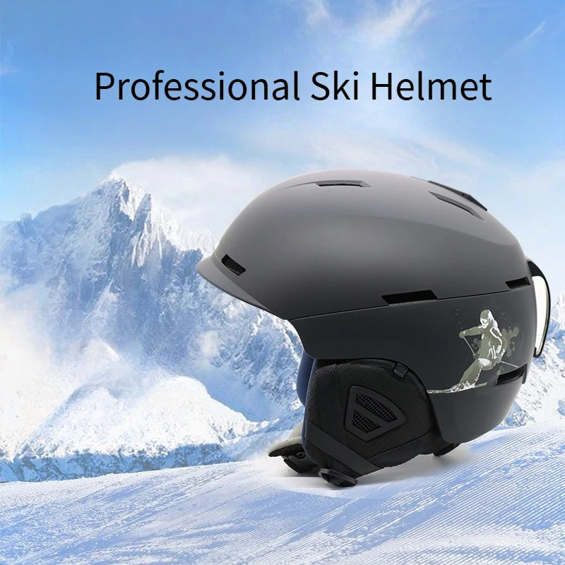 

Ski Helmet Windproof Ear Protection Warm Adult Integrated Single and Double Ski Snow Helmet Cycling Cap Winter Snow Helmet