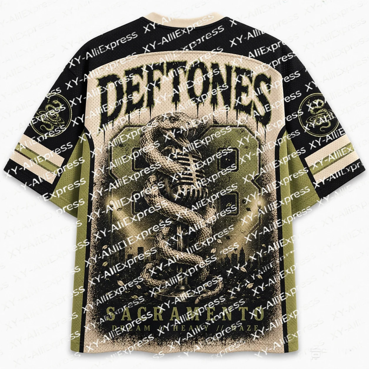 Heavy Metal Rock Art Printed Jersey,Vintage Giant Serpent Graphic Design,Unique Gift Fans Loving Dark Metal Retro Rock Artworks.