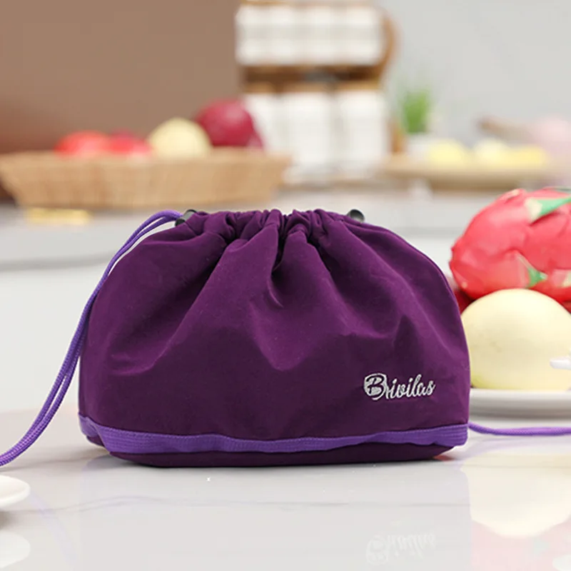 Drawstring Insulated Lunch Bag Thicken Aluminium Foil Thermal Bento Box Tote Cooler Handbags Picnic Food Dinner Container