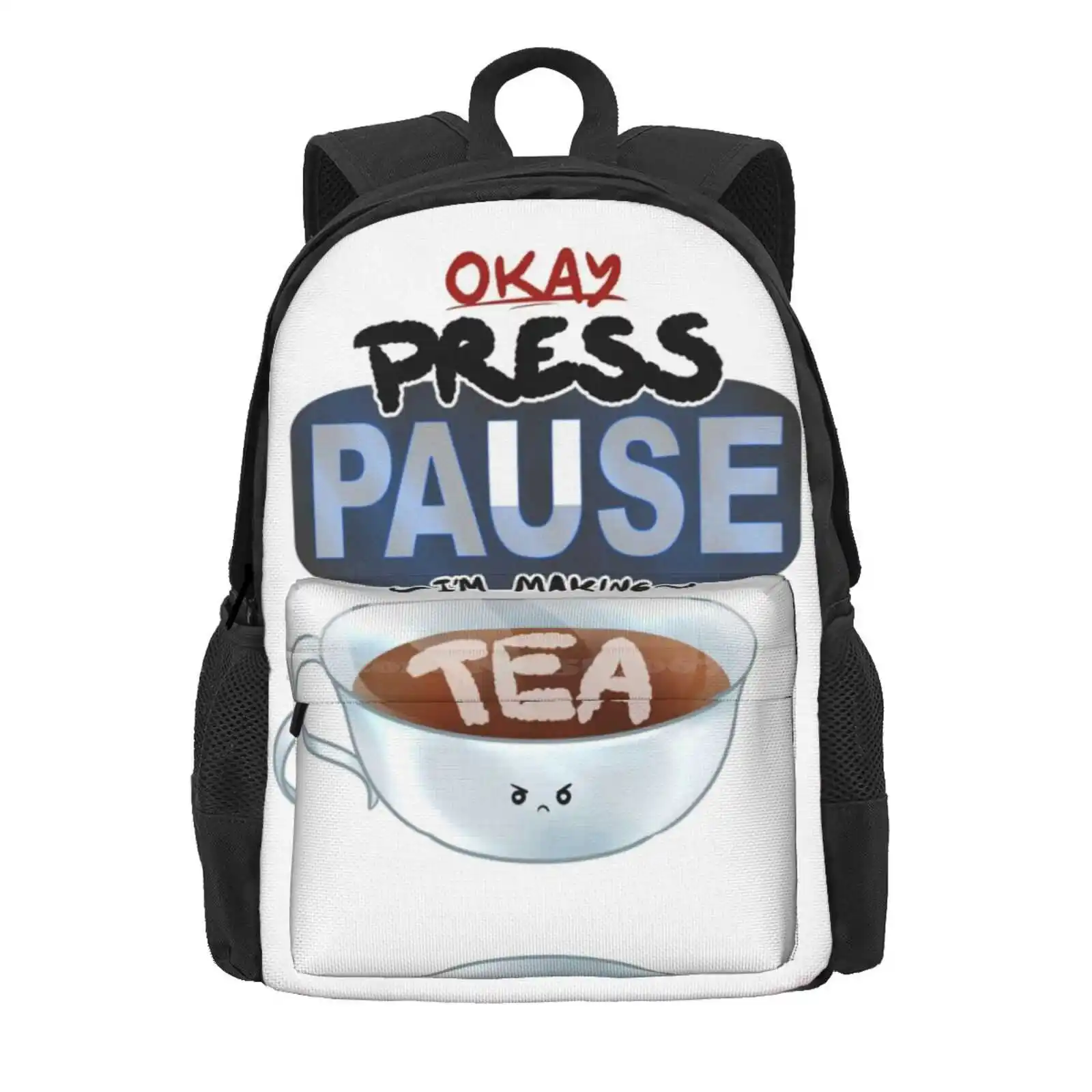 Ragequit Tea Break Hot Sale Schoolbag Backpack Fashion Bags Tea Pause Rage Quit Gaming Overly Sarcastic Productions