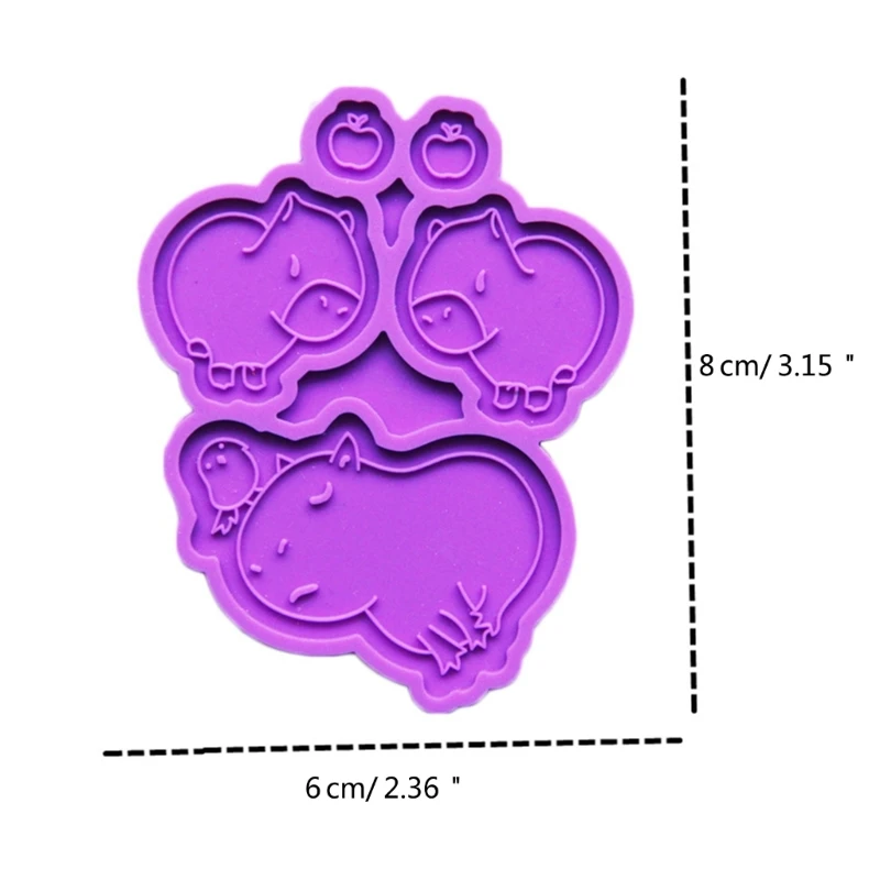 Molde silicona duradero con forma capibara, molde fundición para proyectos joyería DIY