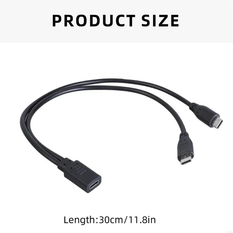 USB C 암-더블 USB C 수 분배기 코드 변환기 다중 허브 USB 유형 C 포트 허브 충전기 전원 분할 어댑터