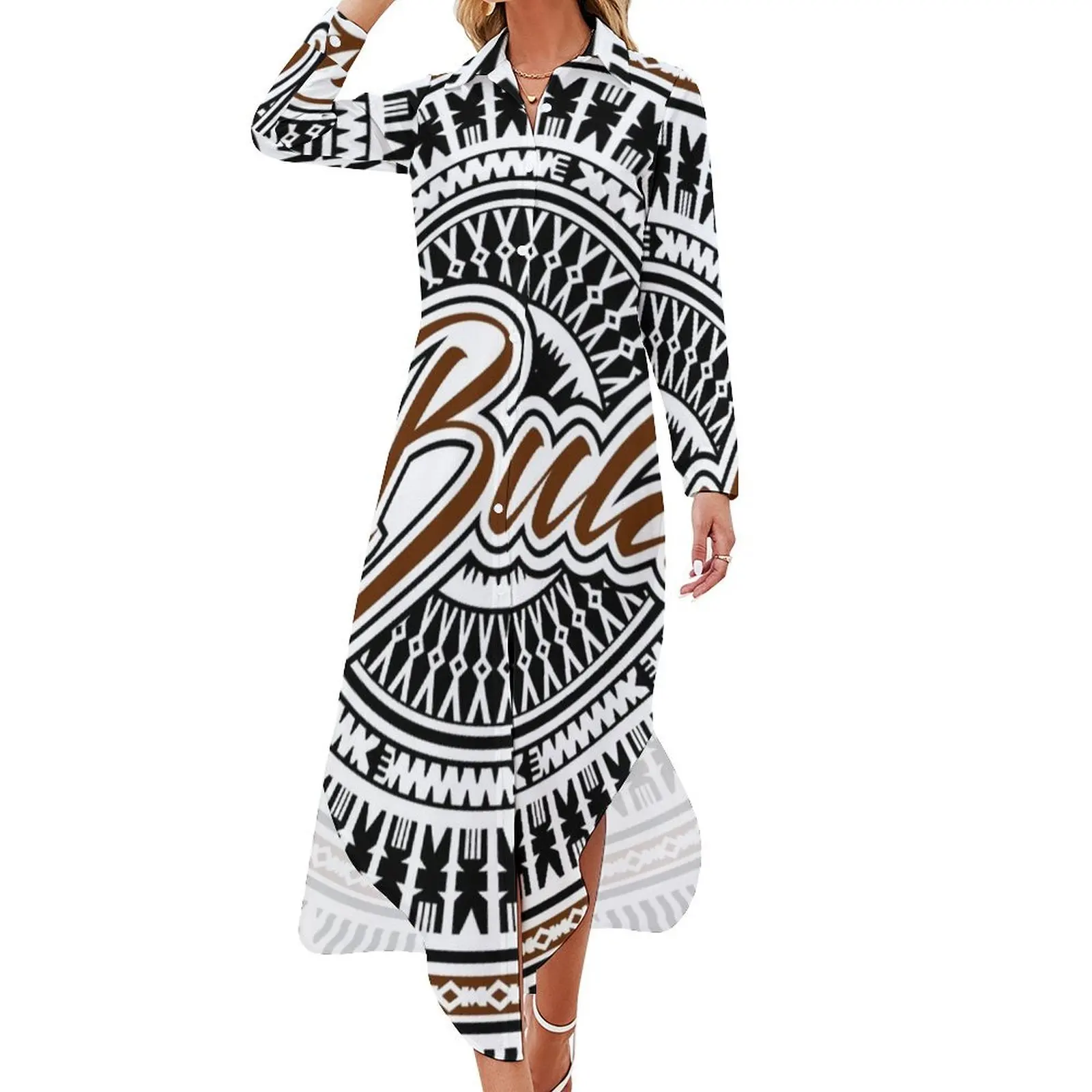 Fiji Bula Kesakesa Design Long Sleeved Shirt Dress Women's summer skirt summer dresses ladies 2024