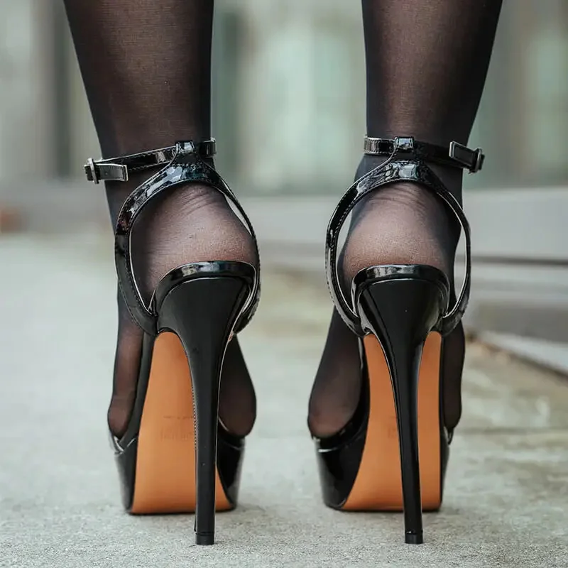 Onlymaker Women Platform Chunky High Heel Ankle Strap Sandals Pumps Buckle Strap Party Dress Mary Jane Shoes