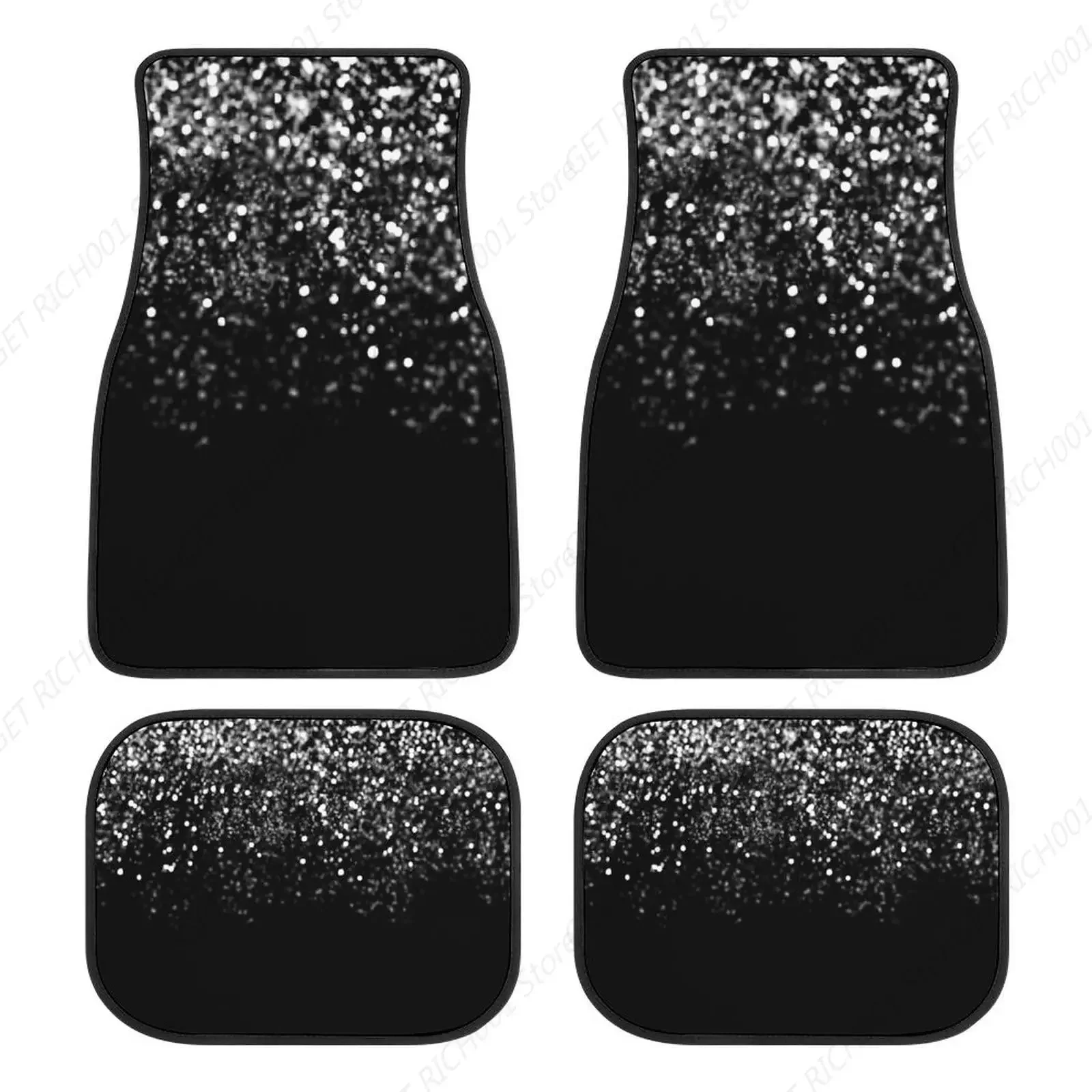 

Brillo Falso En Negro, 4 Piezas, Alfombrillas Para El Suelo L Coche, Juegos Completos, Ajuste Universal Para Sedanes SUV, Camion
