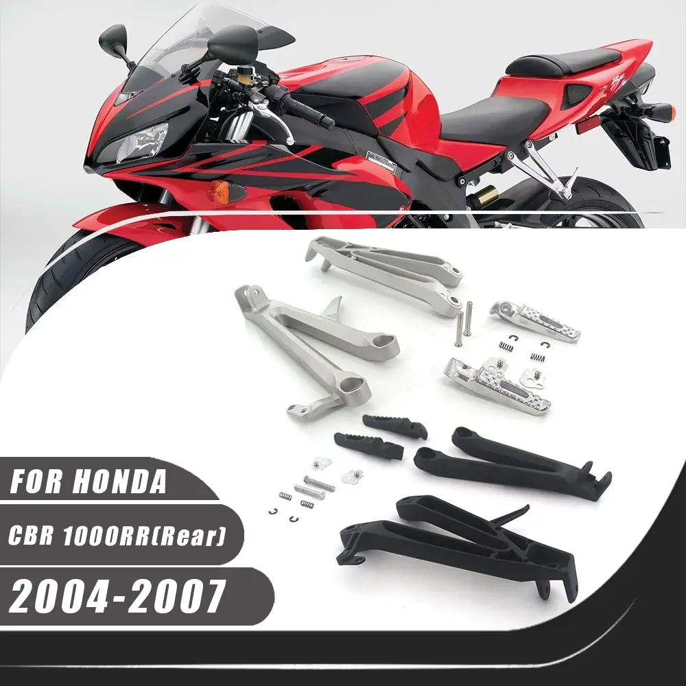 

Motorcycle Rear Passenger FootPeg Bracket Footrest Set Foot Rests For 2004-2007 Honda CBR1000RR CBR 1000RR 2006 2005