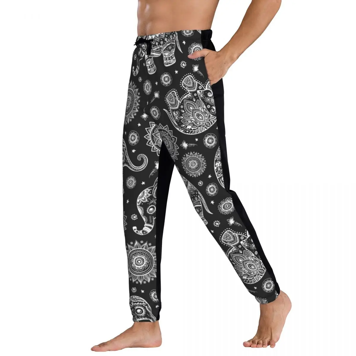 Men Jogging Pants Streetwear Loose Casual Trouser Indian Lotus Ethnic Elephant African Tribal Print Man Pants Sweatpants