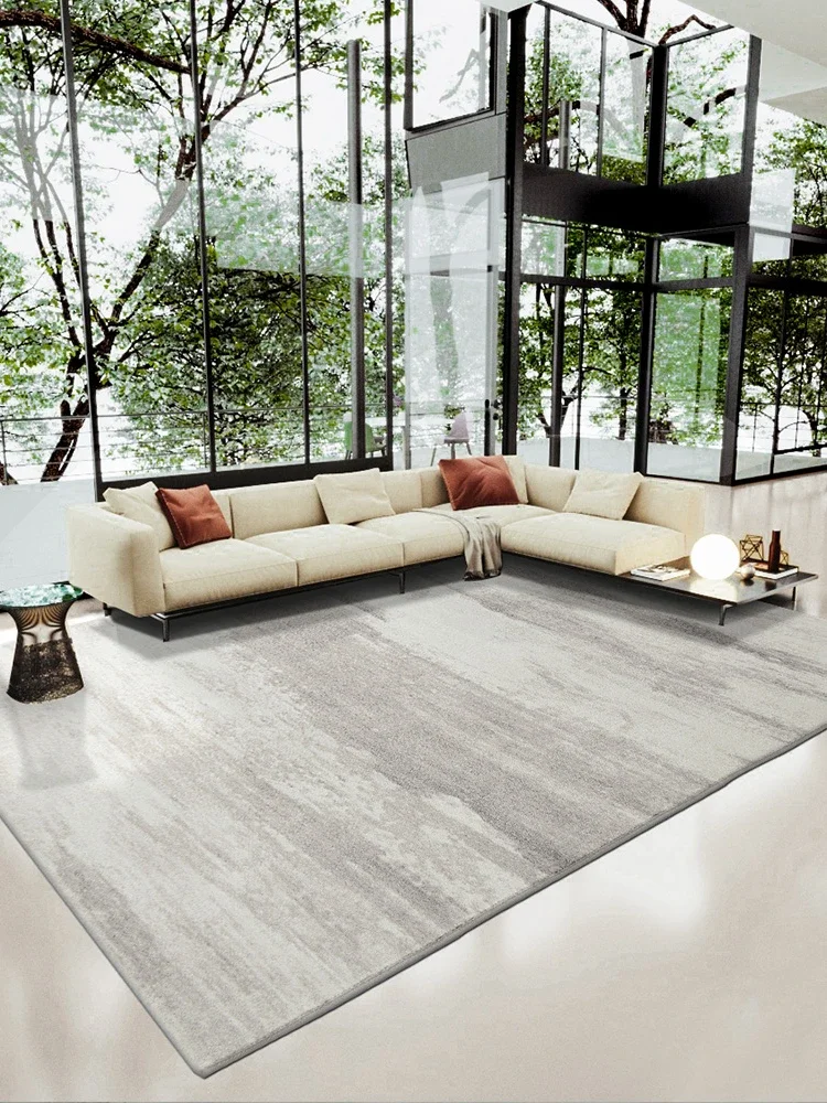 Minimalist Modern Carpet Pure Gray White Decorative Rug Living Room Luxurious Aesthetic Carpets Bedroom Rugs