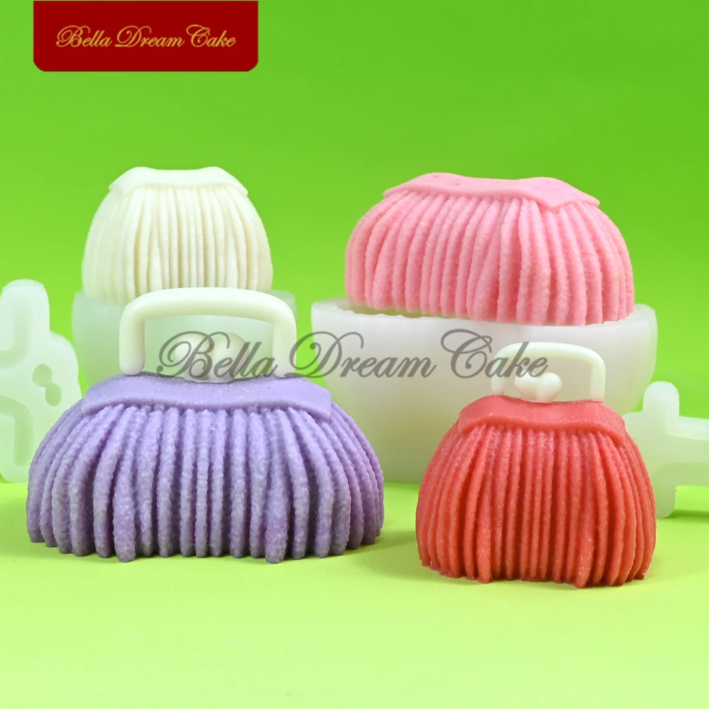 2 pçs/set moda bolsa design silicone mousse molde 3d sobremesa molde de chocolate diy vela moldes ferramentas de decoração do bolo bakeware