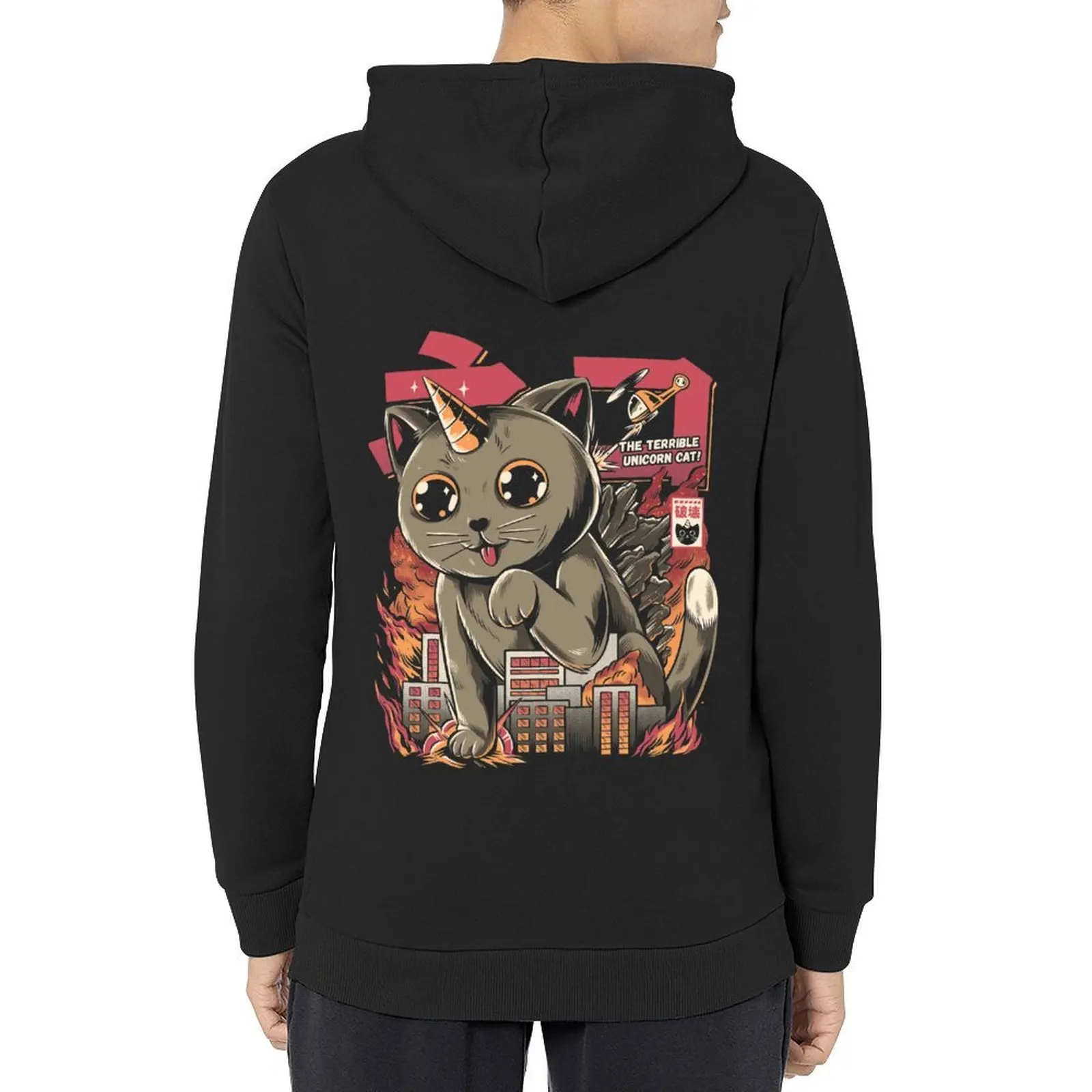 

Catzilla Hoodie men's sweat-shirt set autumn men clothing anime clothing men's hoodie sweatshirt