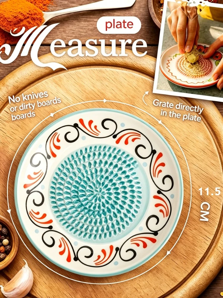 Upgraded Innovative Ceramic Garlic Graters Turkey Plate Frutero Multi-Purpose Home Dish for vegetables Ginger Garlic Dish