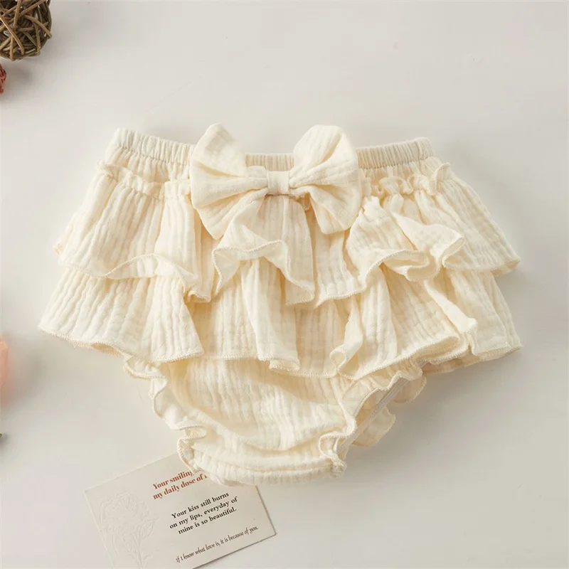 

New Cute Baby Ruffles Bow Design Lace Shorts Kids Summer Toddler Dancing Clothing Infant Baby Shorts Sundress