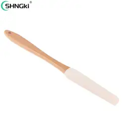 1PC Scraper Durable Wood Handle Utensil Spatula Cream Butter Removable Silicone Brand New