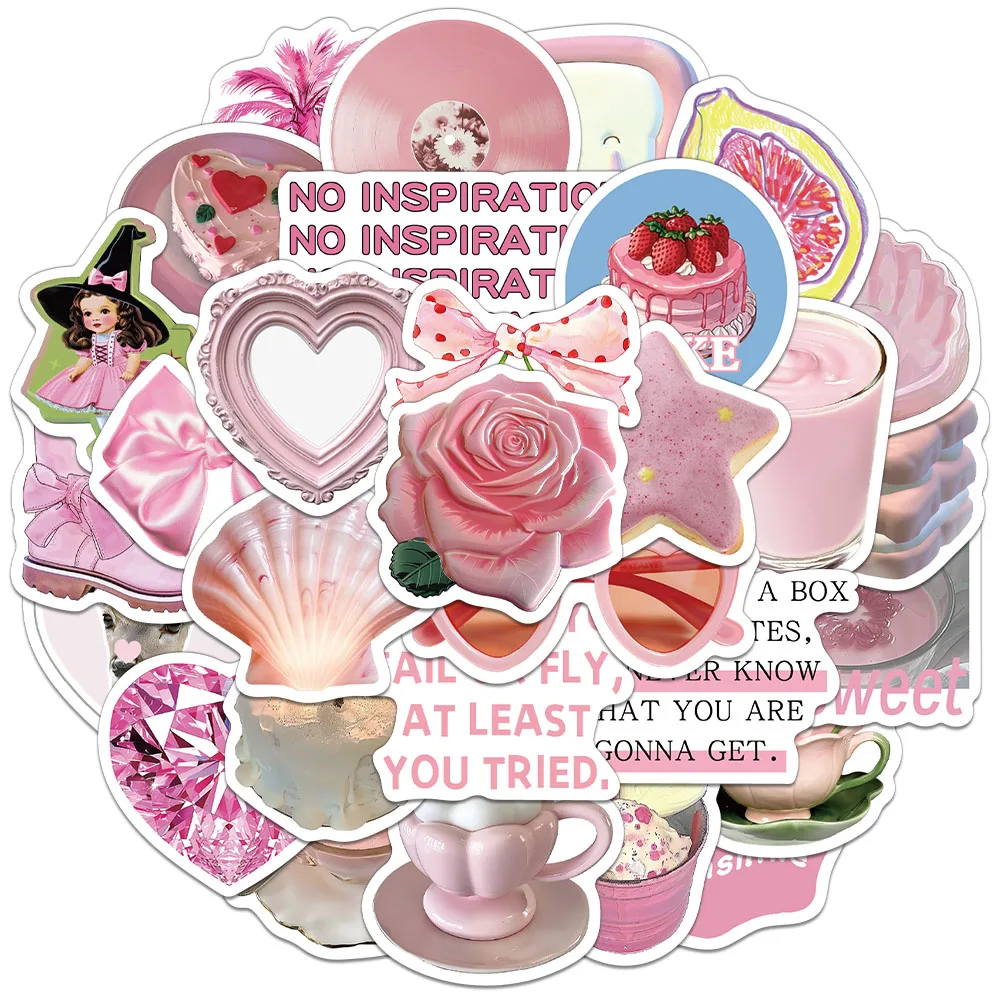 30PCS Creative Peach Girl Ins Style Stickers Phone Case Decoration DIY Phone Case Notebook Personalized Waterproof Stickers