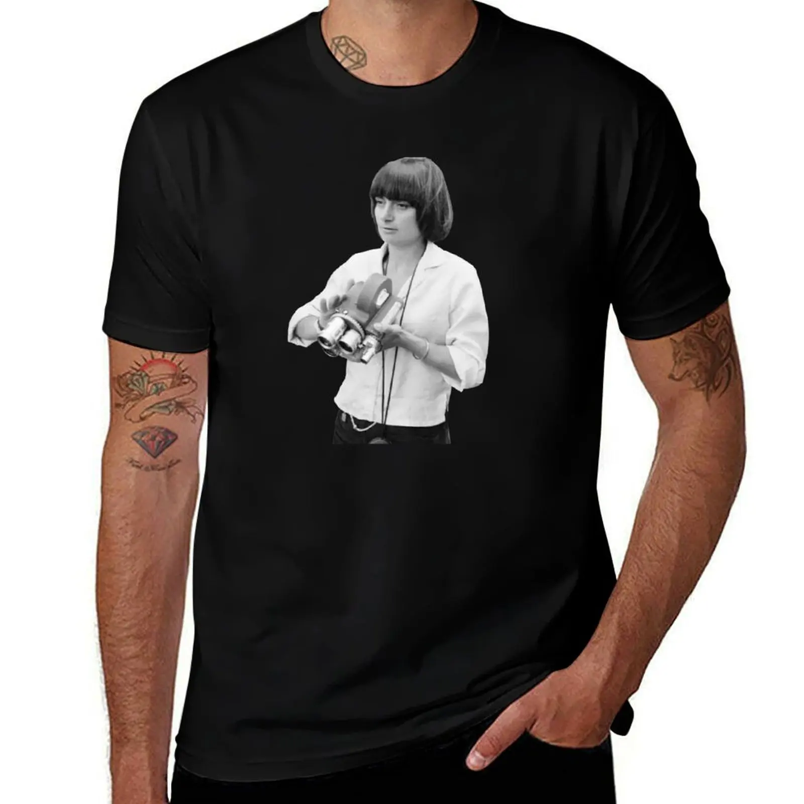 

A young Agnes Varda T-Shirt custom t-shirts graphic tee shirt quick drying anime clothes men clothing