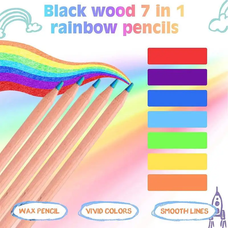 Kinder Buntstifte Kunst Regenbogens tifte für Erwachsene 4 Stück Holz Regenbogen Buntstifte mehrfarbige Stifte verschiedene Farben