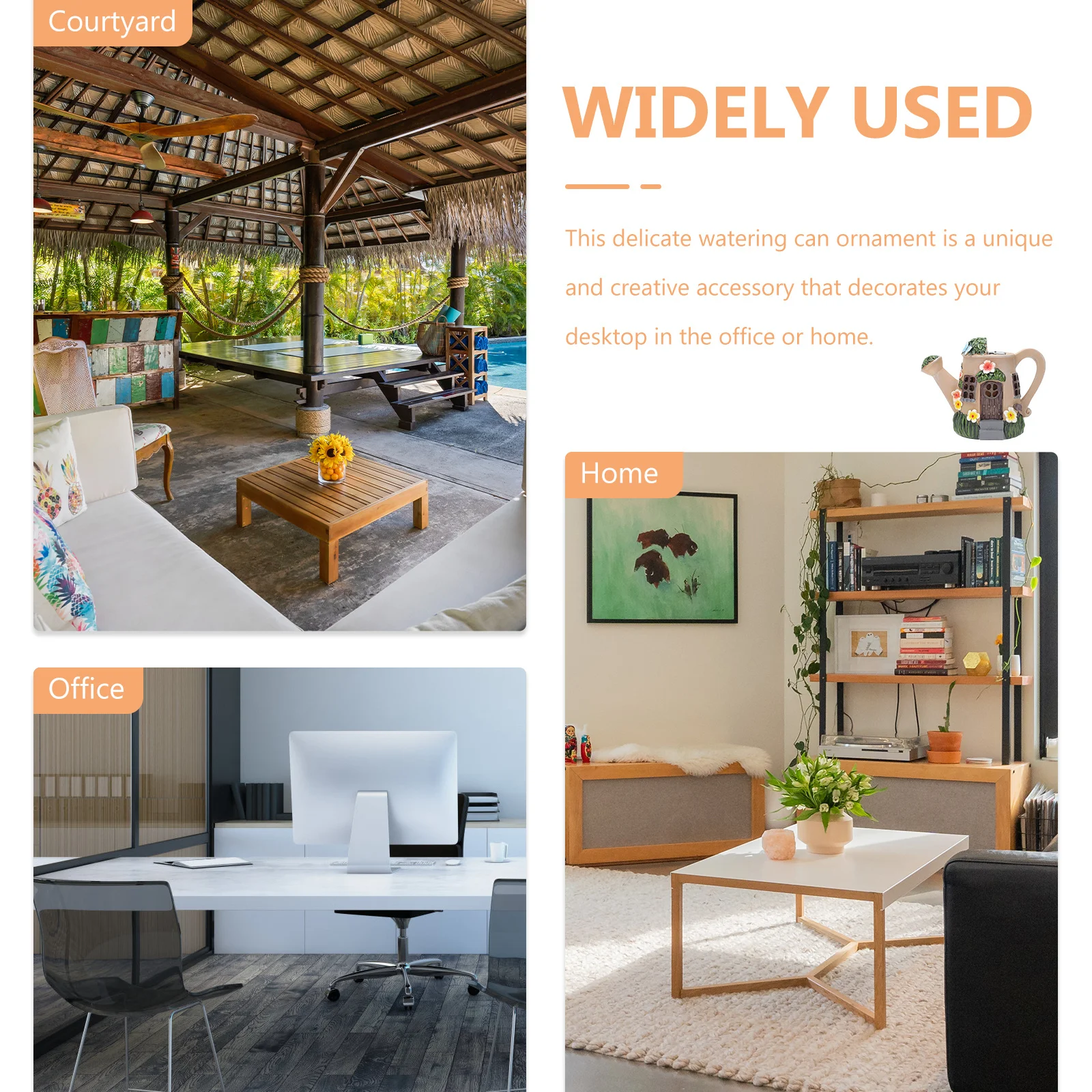 

1 шт., лейка из смолы, украшение на солнечной батарее, светящийся декор для дома, рабочего стола, двора, сада, сцены, украшение из смолы, наружное освещение