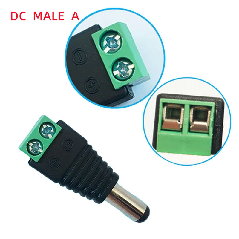 5/10/20/30/50 Pcs 5.5*2.1MM Female Male DC Power Cable Connector Jack Plug Connection For LED Strip CCTV Security Camera DVR