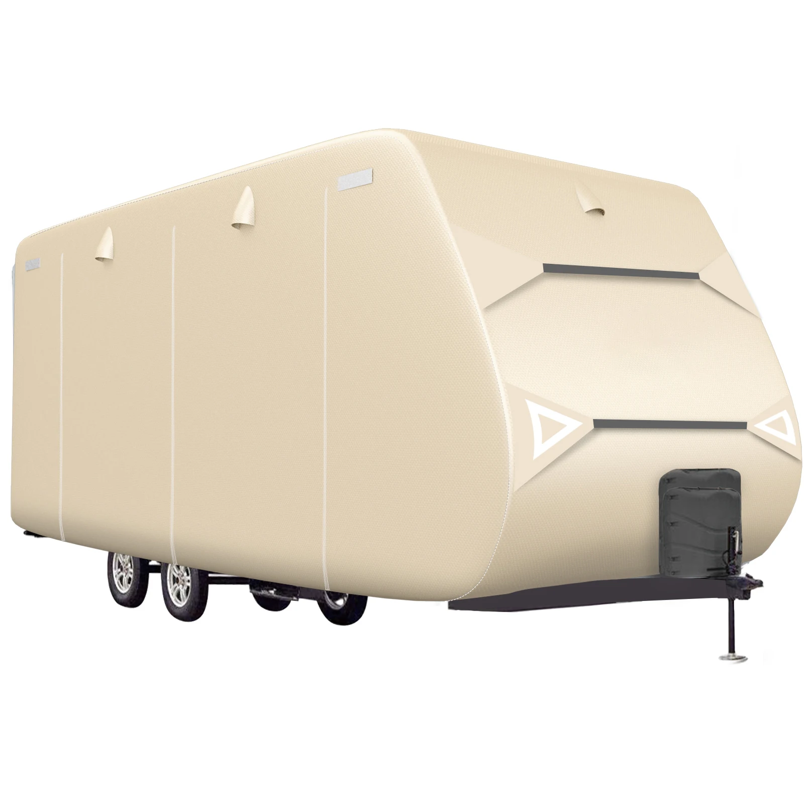 RV Trailer Cover  Travel Trailer Motorhome Cover, 27*30Feet 300D Polyester Camper Cover with Quick Side Door Access