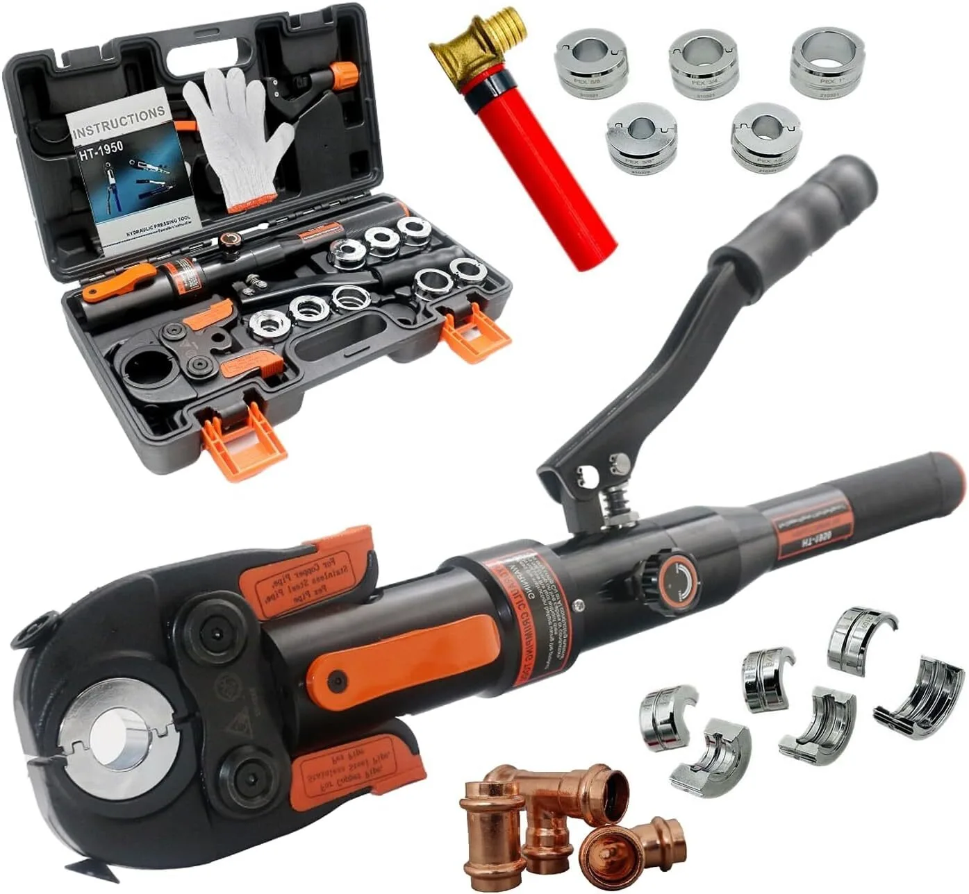 

Инструмент для обжима медных труб, гидравлический инструмент для обжима труб с матрицами 1/2", 3/4" и 1"