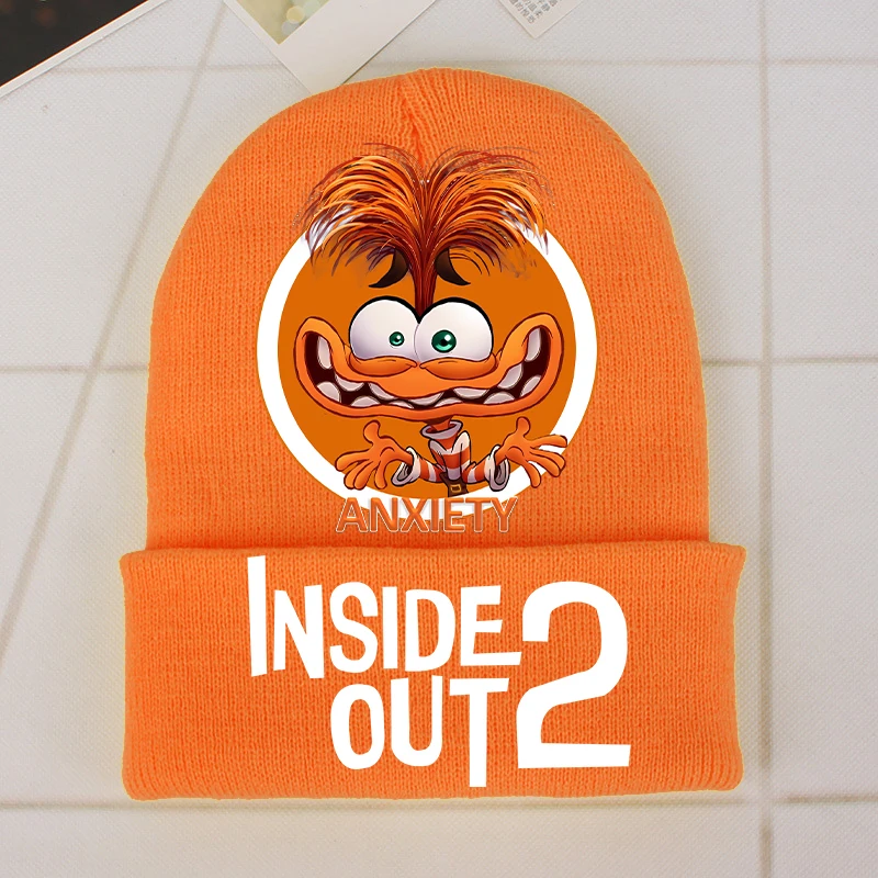 Inside Out 2 Baby Hat Cute Cartoon Figure Printed Knitted Hats Boys Girls Warm Cap Unisex Beanie Hat Children Birthday Gifts