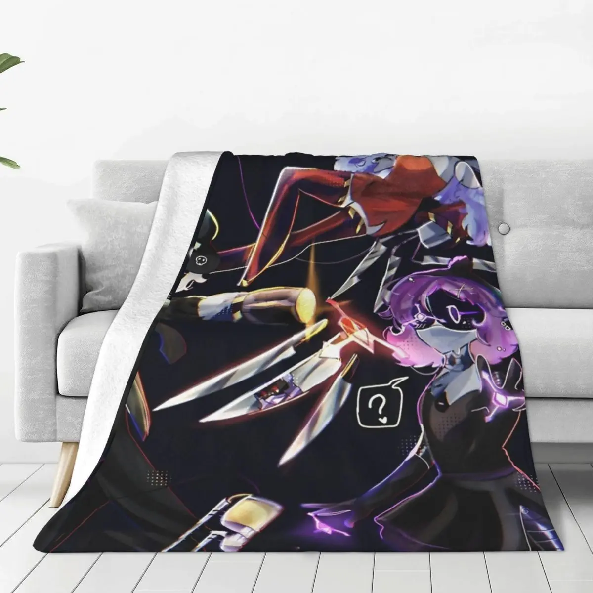 Robot Murder Drones Anime Movie Flannel Blanket Uzi Soft Warm Bedding Throws for Outdoor Airplane Travel Bedspread Bed Cover