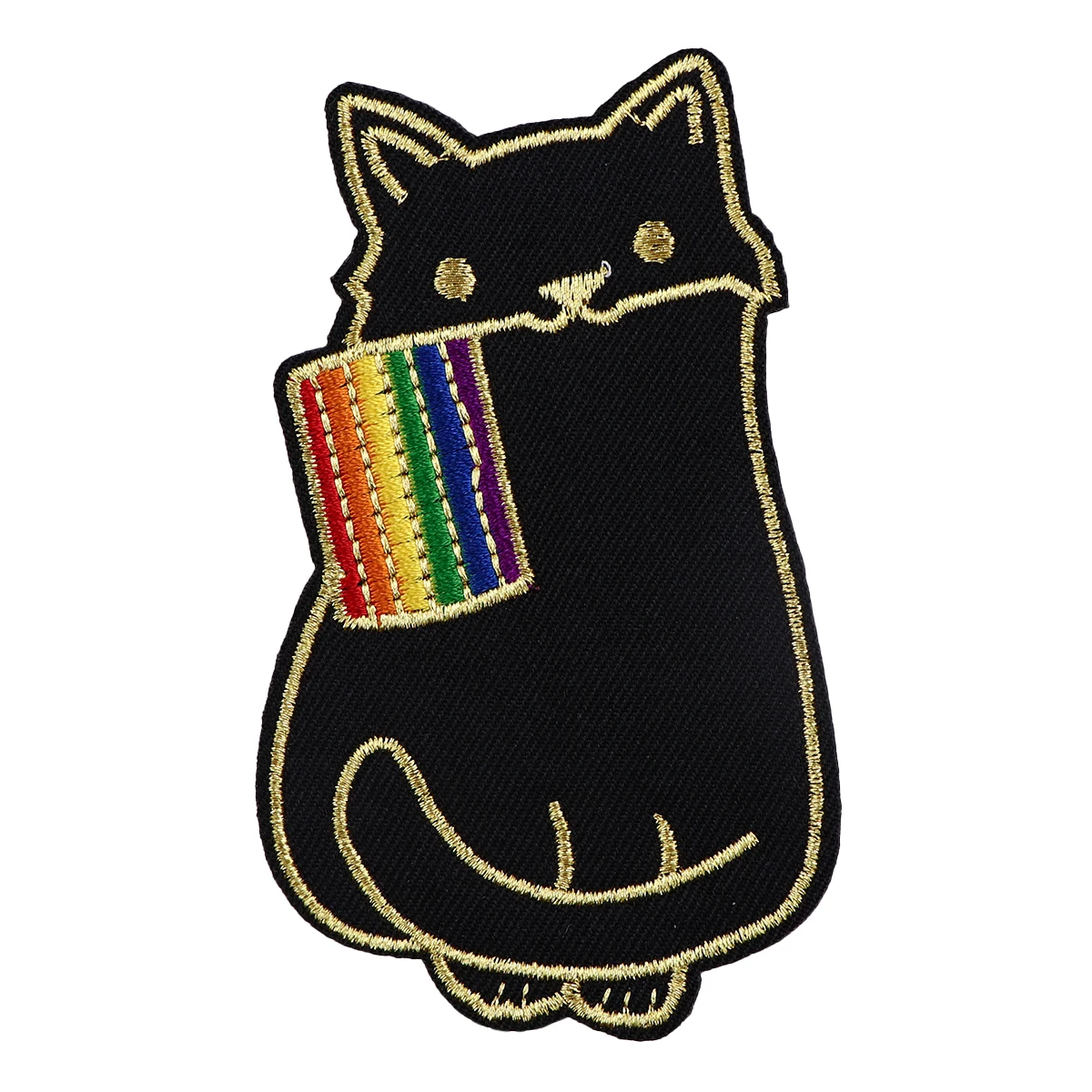 Rainbow LBGT Pride Cat Iron On Patch Clothes Patch For Clothing Embroidered Patch Garment Apparel Accessories Sewing Stickers