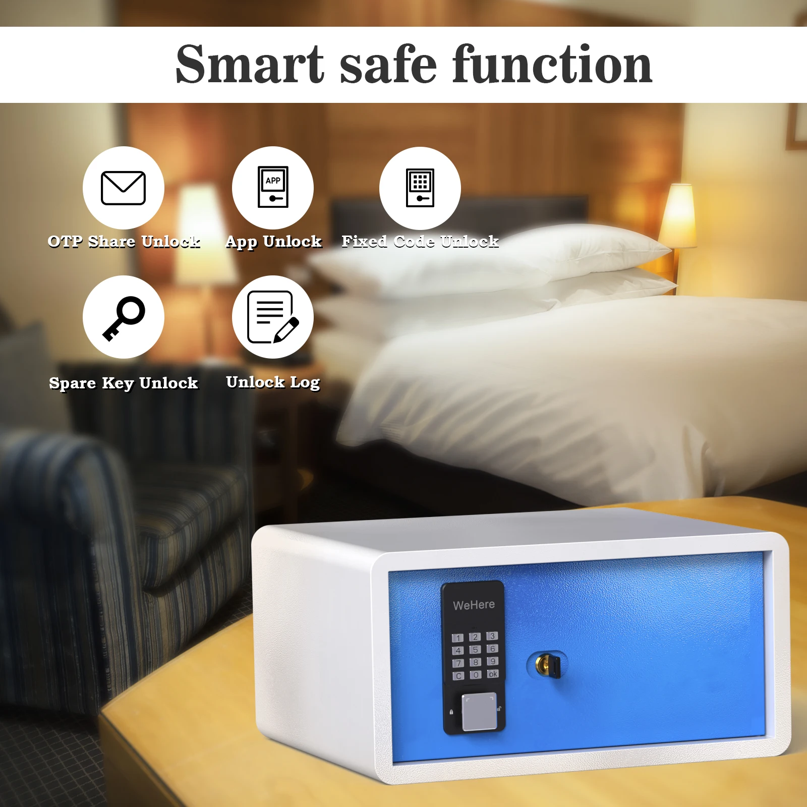 WeHere SFB1002 Metal  Fireproof  Electronic Digital Safe Hotel Home Money Cash Caja Fuerte Security Safe Box
