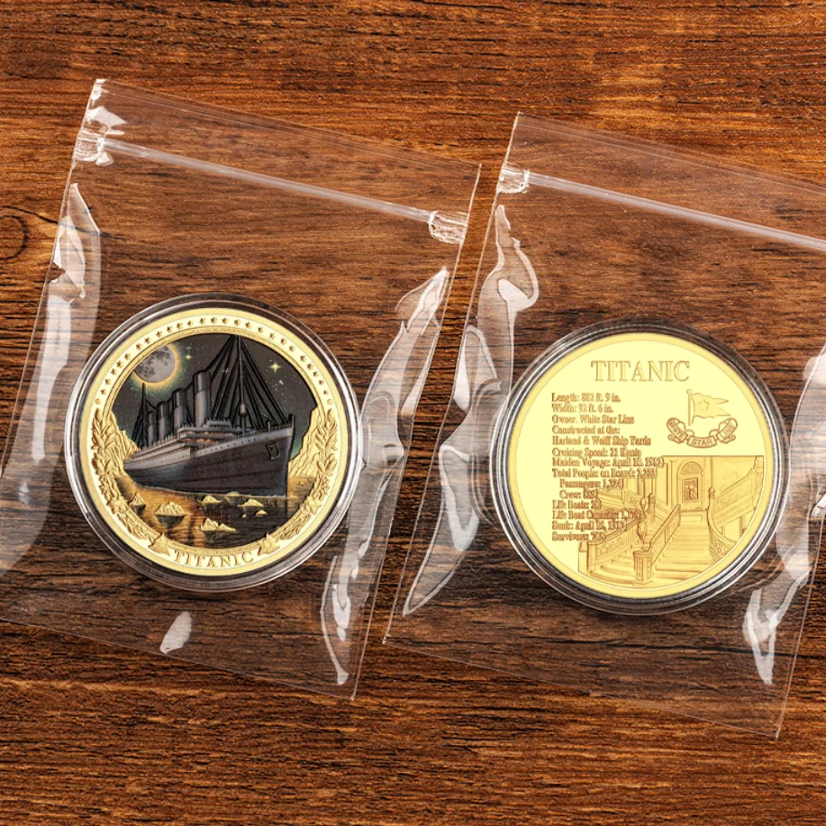 Vintage Titanic Commemorative Coin Silvery Plated Metal Crafted Collectible Coins Home Decoration