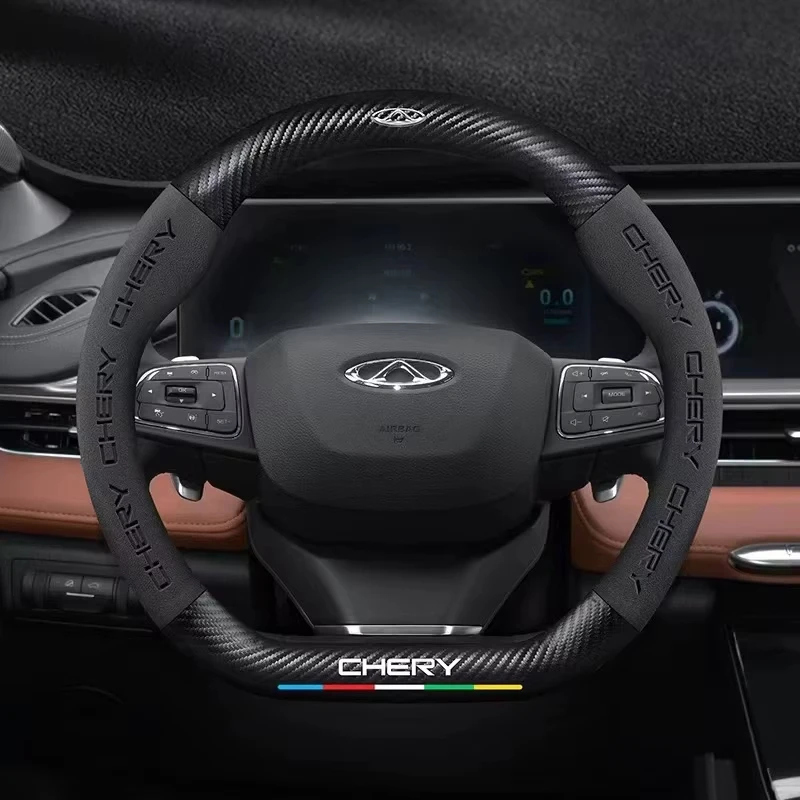Car Steering Wheel Cover Steering Wheel Protector D Shape O Shape Leather For Chery Tiggo 7 8 9 4 Pro 3X Omoda 5 E5 Jaecoo 7 8