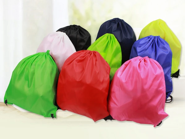 

10 pcs Waterproof Gym Bag Drawstring Sack Fitness Travel Outdoor Backpack Daybag Shopping Bags Swimming Basketball Sports Bags
