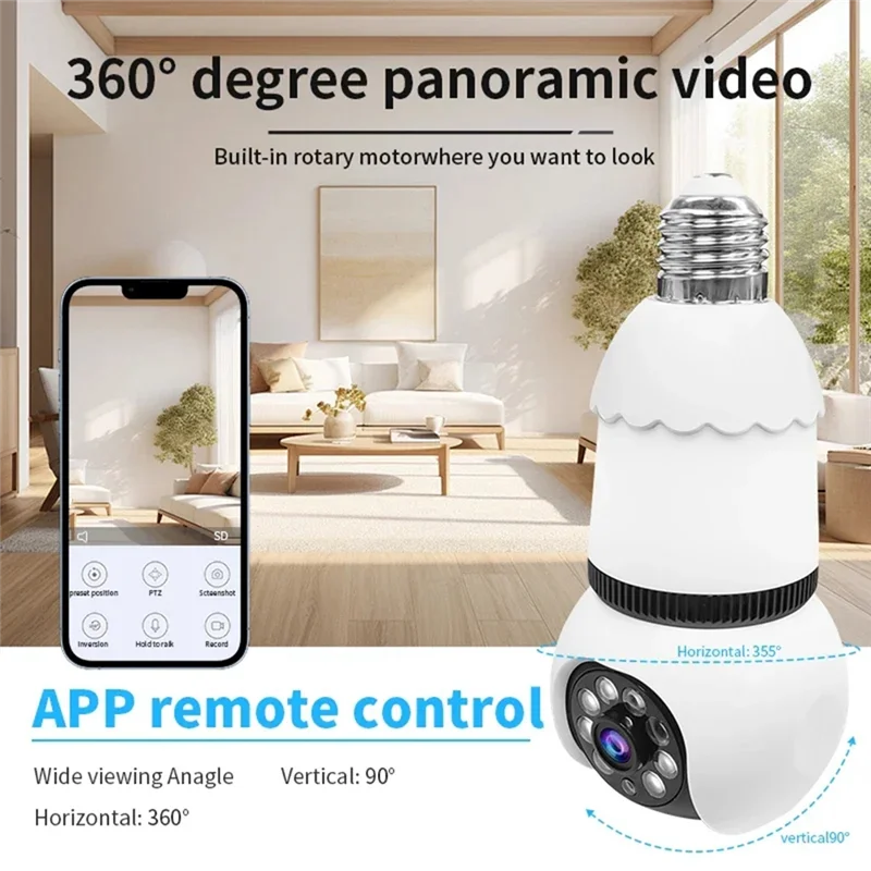 

BTLIFE-Smart 8MP Wi-Fi лампа IP-камера наблюдения с картой памяти 32G двустороннее аудио цветное ночное видение 360 градусов AI Track